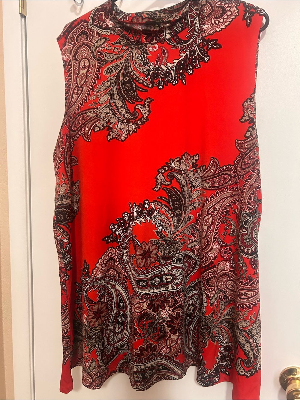 Melissa Paige Red and Black Paisley Tunic